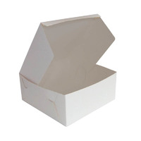 Cake Box 10x10x5 Inches White Fold Lid - each