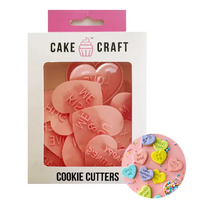 Love Heart Messages Cookie Cutters and Stamp Set - 11 Pieces