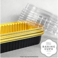 Foil Baking Cups with Lid Rectangle Black 10 Pack