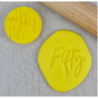 Fifty Cookie Embosser Stamp