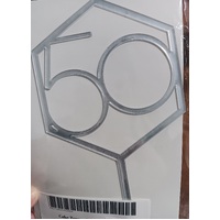 '50' Cake Topper in Silver Acrylic