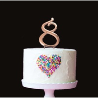 Cake Topper Number 8 - Rose Gold