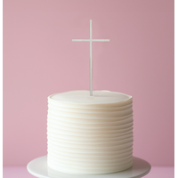  Cake Topper -  Silver Fine Cross