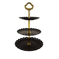 Cup Cake Stand Black - 3 tier