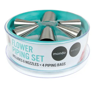 Flower Piping Tips Set - 6 Nozzles + 4 Bags