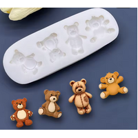 Teddy Bear Silicone Mould (4 bears)