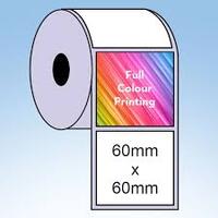 Custom design stickers - 60mm x 60mm Square, 100 On a roll