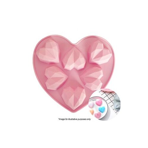  Geo Heart's Silicone  Mould - makes 6 