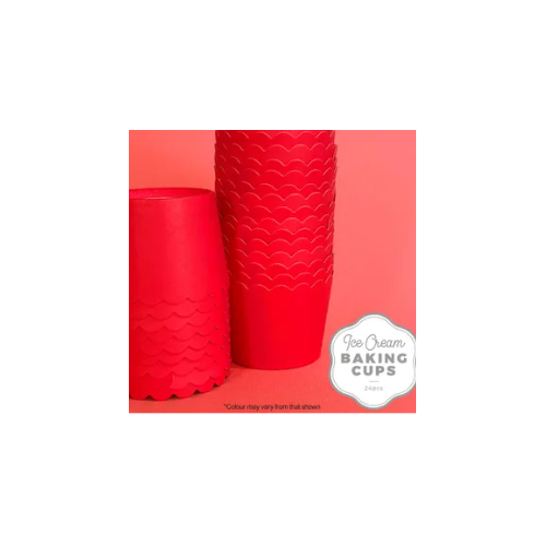 Ice Cream Baking Cups - Red 24 Pack