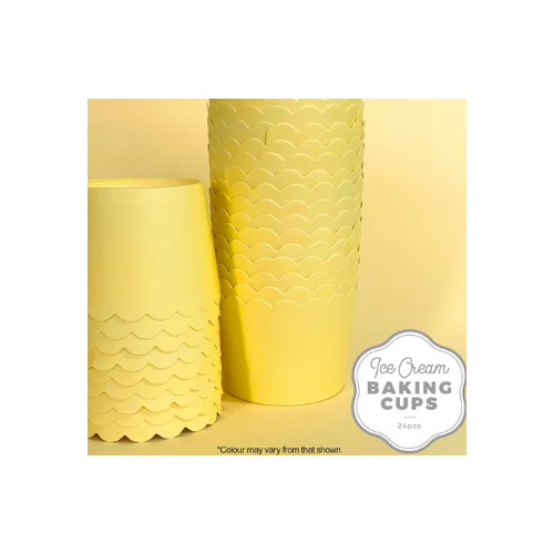 Ice Cream Baking Cups - Pastel Yellow 24 Pack