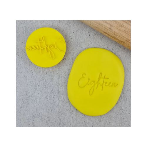 Eighteen Cookie Embosser Stamp