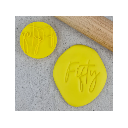 Fifty Cookie Embosser Stamp