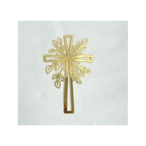 Religious Cross Cake Fropper in Gold Acrylic