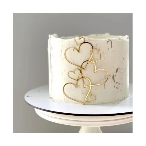 Hearts Cake Fropper in Gold Acrylic