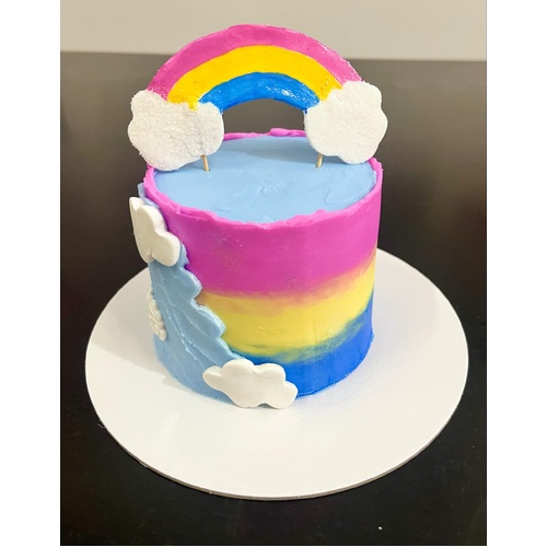 Rainbow and Clouds Ombre Bento Cake Decorating Class