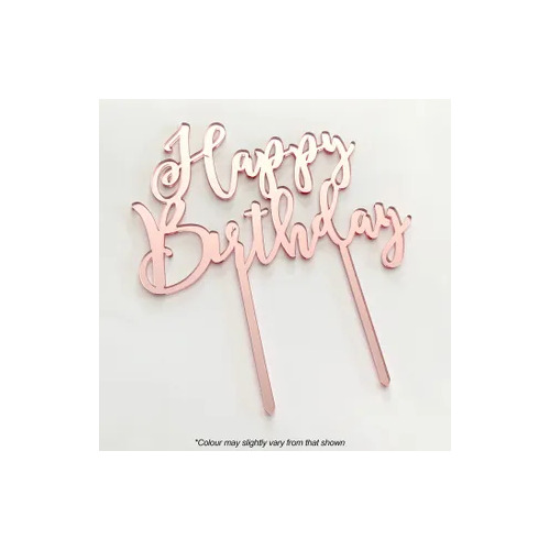 Cake Topper Happy Birthday Rose Gold 