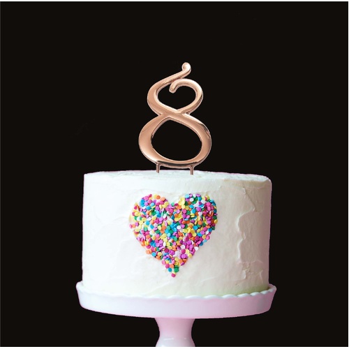 Cake Topper Number 8 - Rose Gold