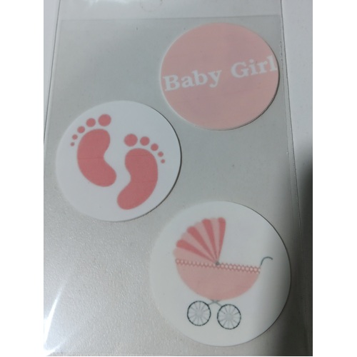 Baby Girl Edible Images 5 cm circles x 12