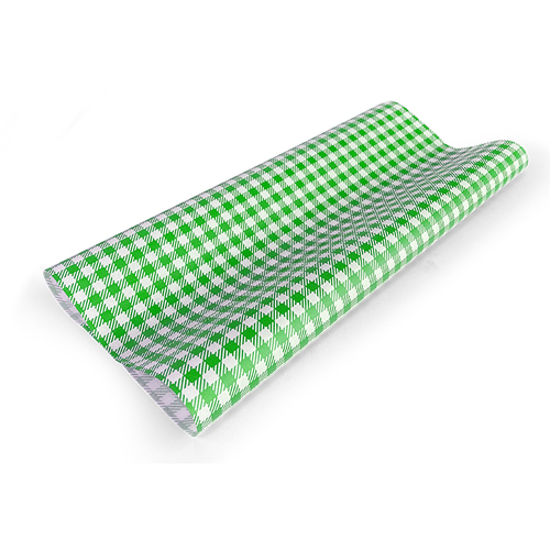 Greaseproof Paper Gingham Green Large 400 X 330mm – 200/ream