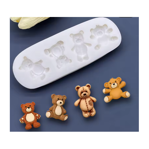 Teddy Bear Silicone Mould (4 bears)