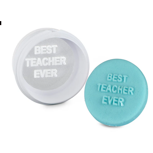 Best Teacher Ever Mini Message Stamp and Cutter