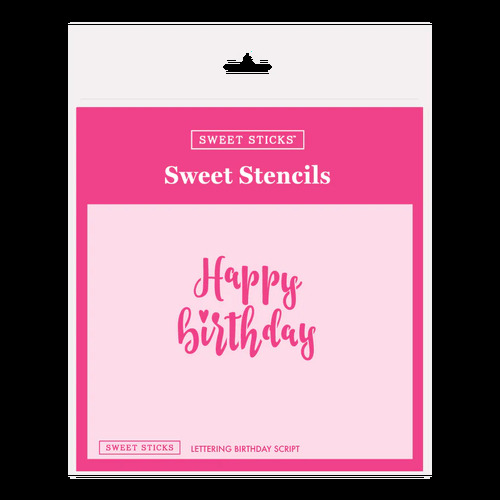 Lettering Birthday Script  Stencil