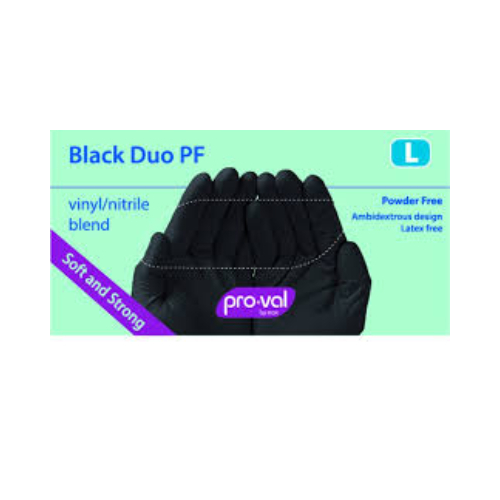 Black Duo Powder Free Glove - 100 per box [Size: medium]